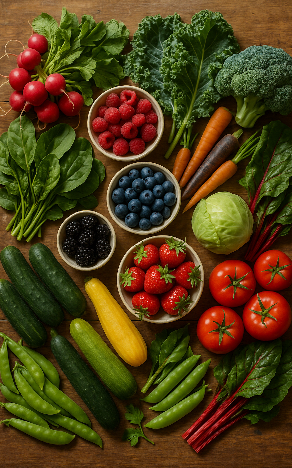 Свежие сезонные продукты летнего урожая