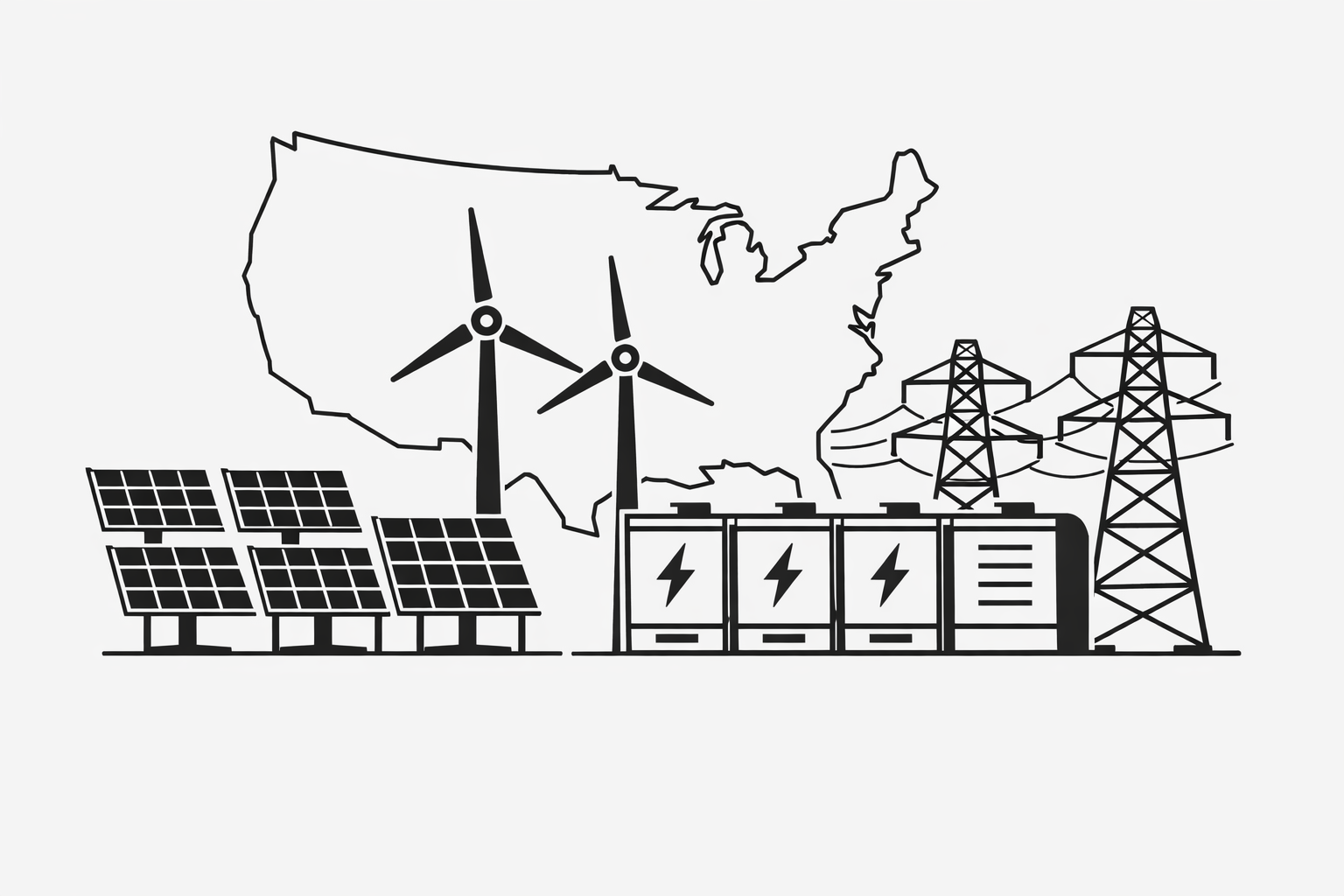 США: 99% новых энергомощностей в 2026 — солнце, ветер и батареи